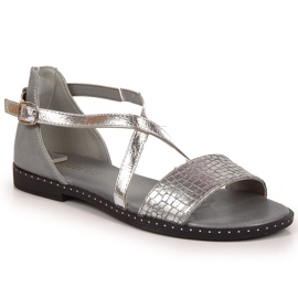 Women's sandals, Roman, silver gray Jezzi grey