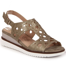 Women's wedge sandals Jezzi golden