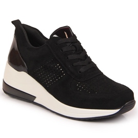 Women's black wedge shoes Jezzi
