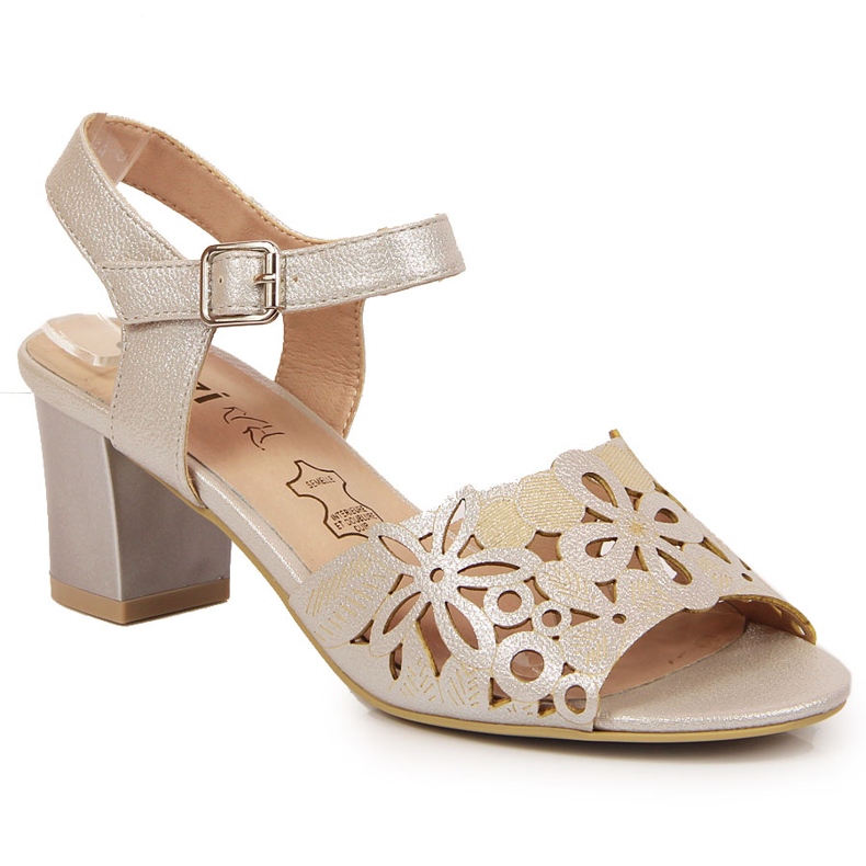 Silver Jezzi women's sandals on the post