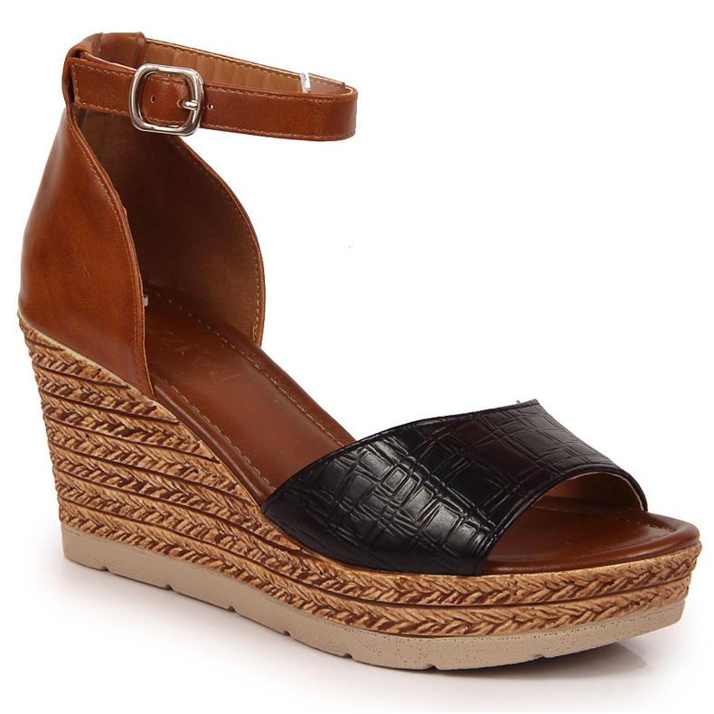 Women's black and brown sandals Jezzi