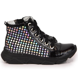 Black Holographic girls' boots Kornecki 6814