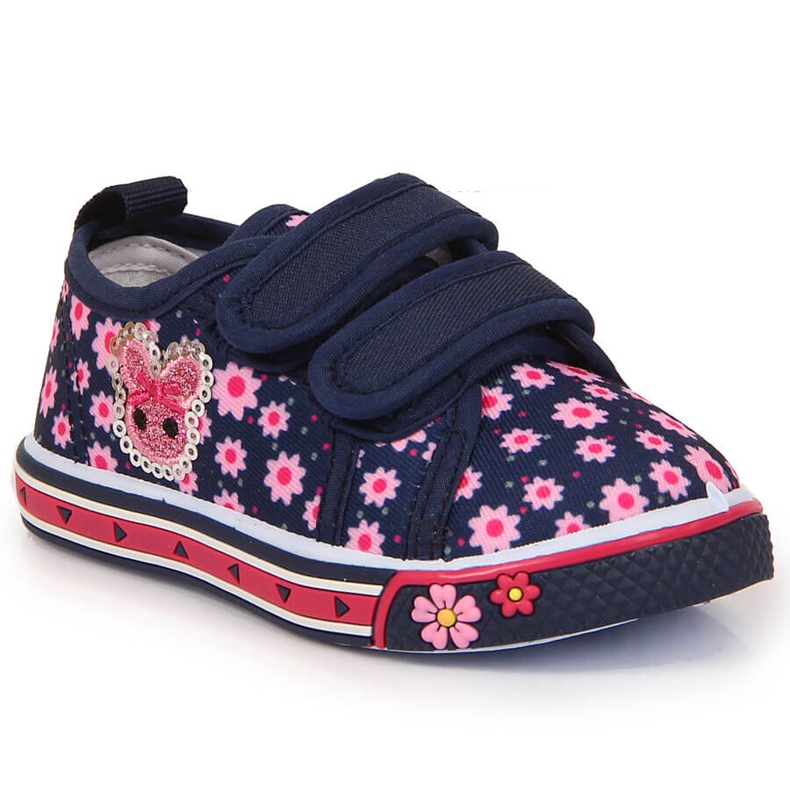 Atletico navy blue velcro sneakers for girls pink Atletico navy blue velcro sneakers for girls pink