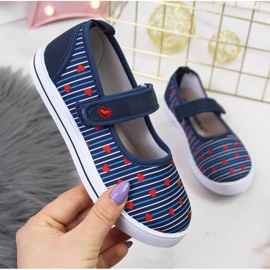 Girls' ballerinas sneakers with Velcro Atletico blue