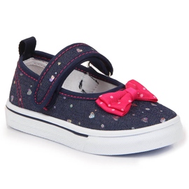 Girls' ballerinas with velcro Atletico navy blue Girls' ballerinas with velcro Atletico navy blue