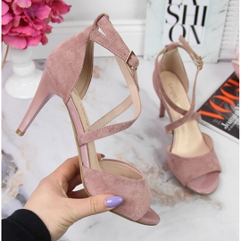 Women's sandals on a high heel pink Sergio Leone Women's sandals on a high heel pink Sergio Leone