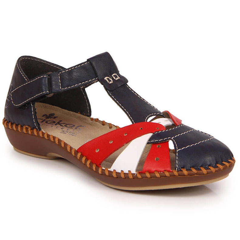 Women's navy blue Rieker M1655-15 sandals with velcro