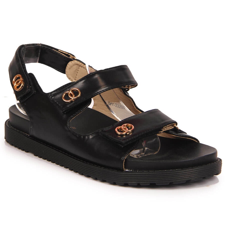 S.Barski Black Velcro women's sandals S. Barski