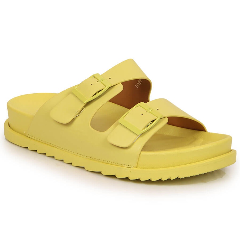 S.Barski Yellow women's rubber slippers with buckles yellow S. Barski