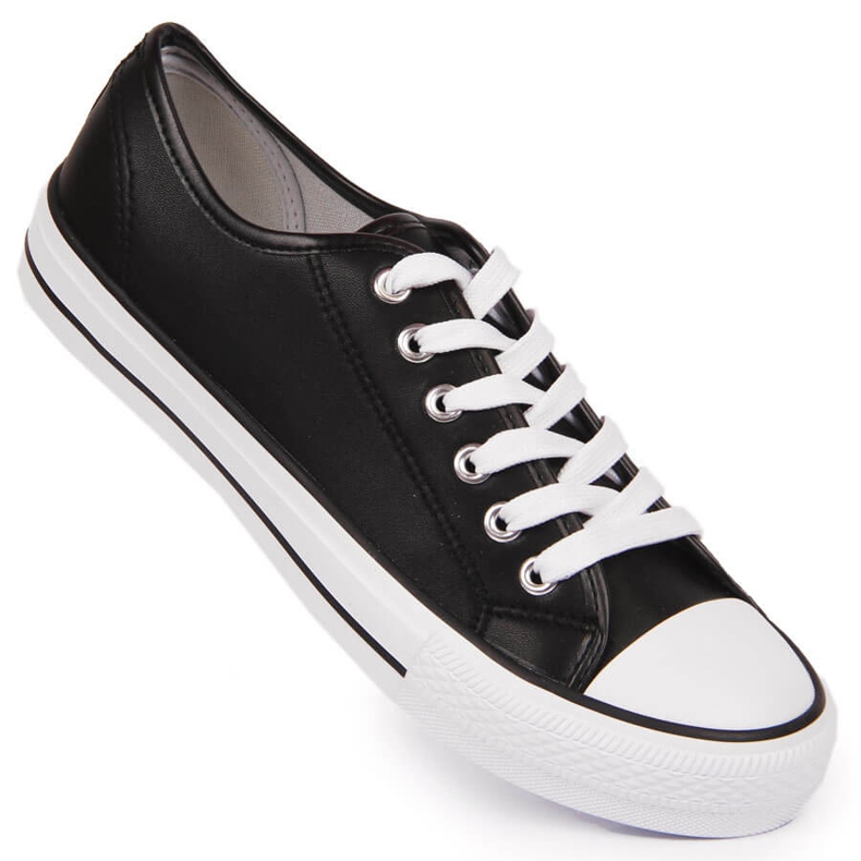 Atletico black eco leather low sneakers