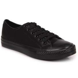 Atletico black eco leather low sneakers Atletico black eco leather low sneakers
