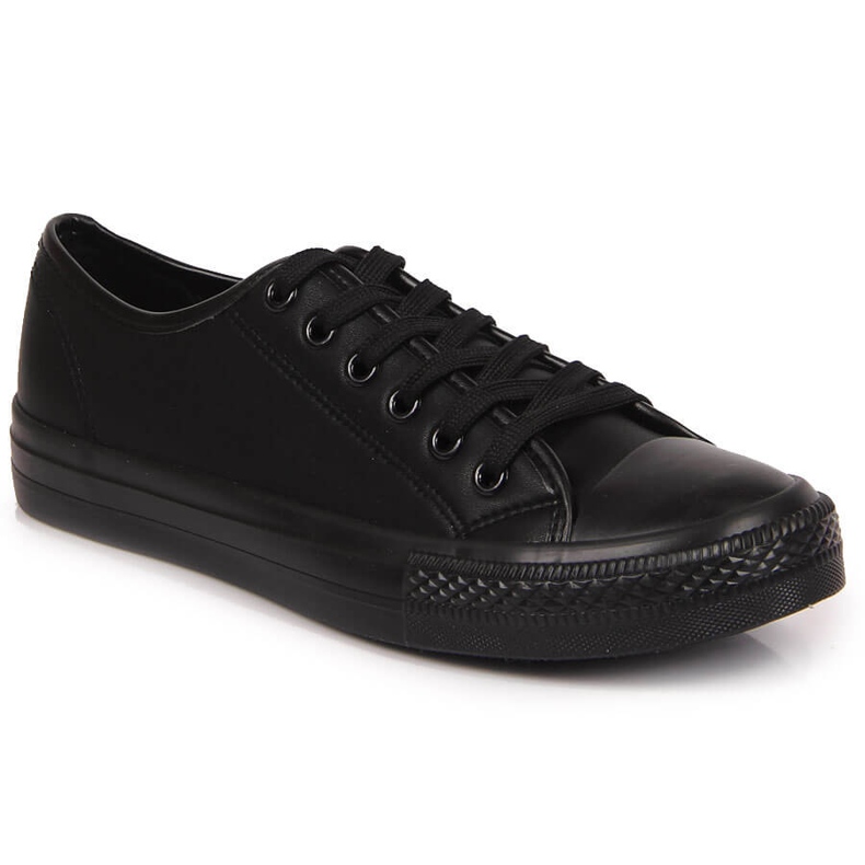 Atletico black eco leather low sneakers