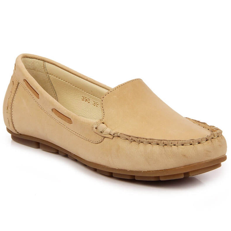 Women's leather loafers light beige Helios 398 Women's leather loafers light beige Helios 398