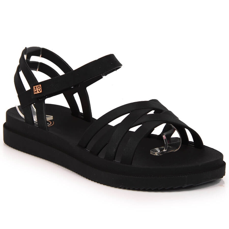 Black Velcro women's rubber sandals Zaxy JJ285068 Black Velcro women's rubber sandals Zaxy JJ285068
