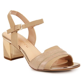 Women's sandals on the gold post by Sergio Leone golden Women's sandals on the gold post by Sergio Leone golden