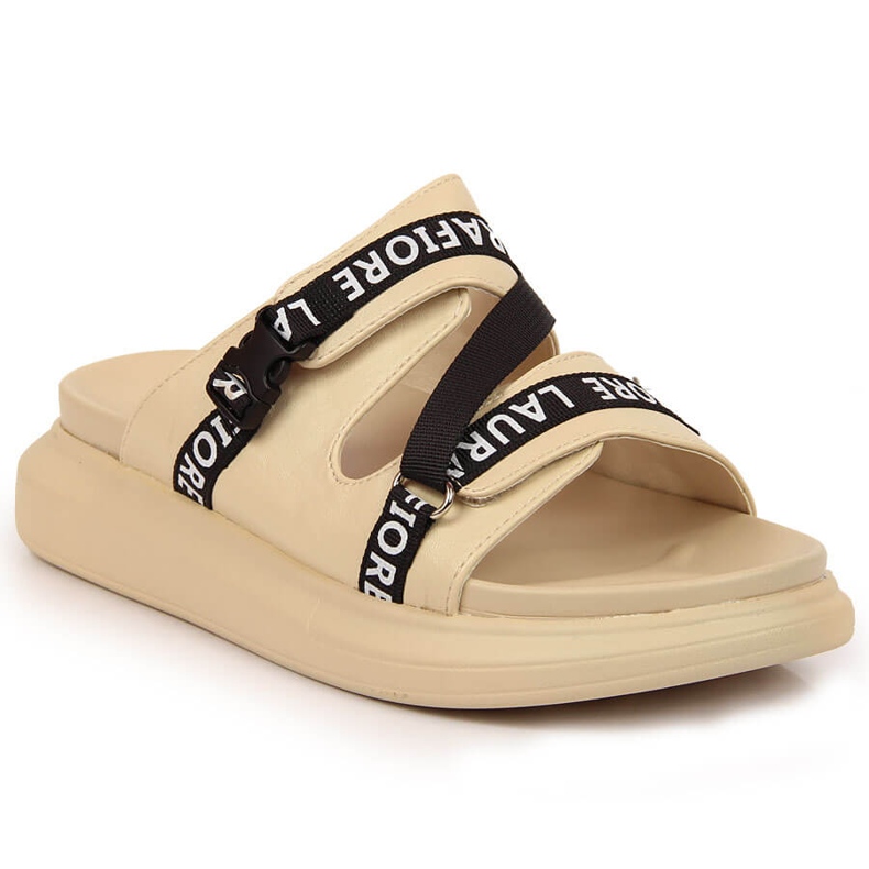 Beige Laura La.Fi platform slippers