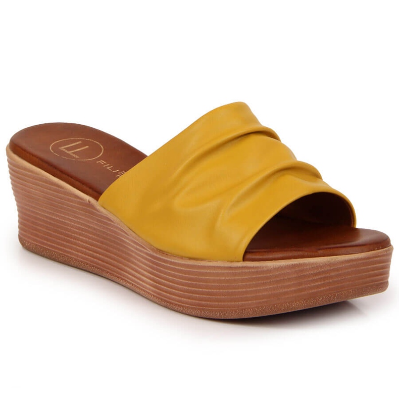 Yellow women's Filippo wedge slippers