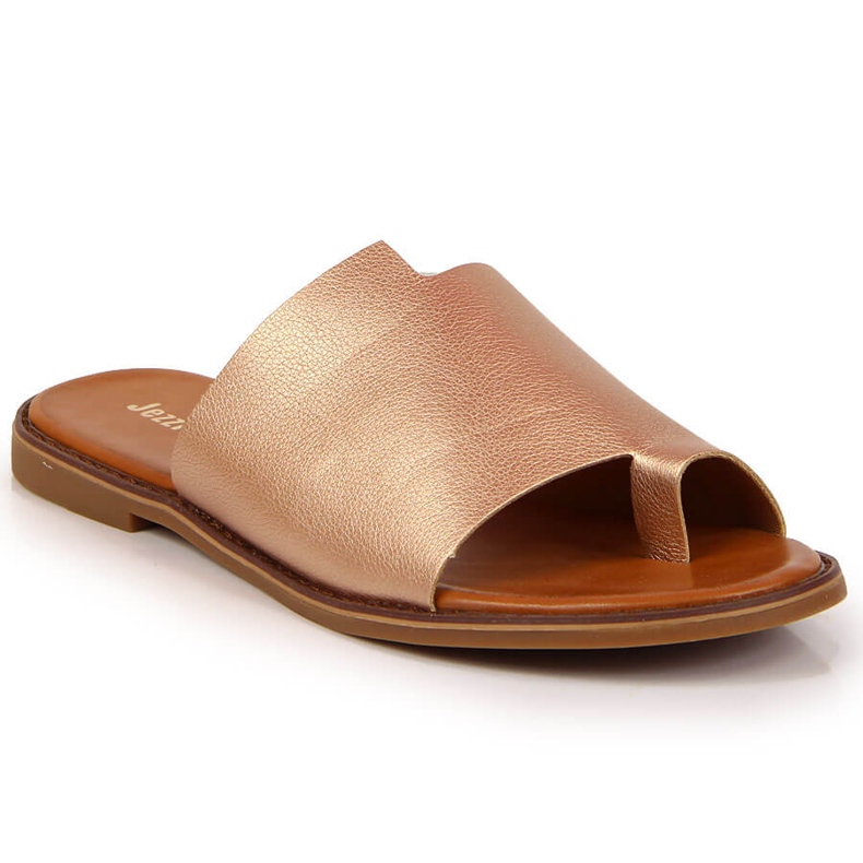 Women's gold flip-flops Jezzi golden