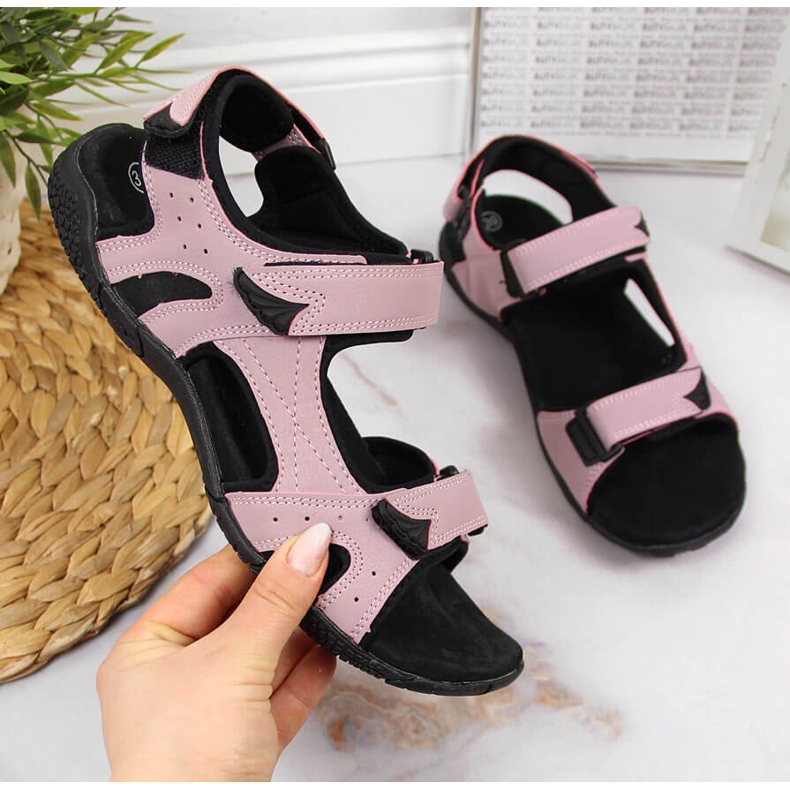 Women's sports sandals with Velcro purple American Club violet
