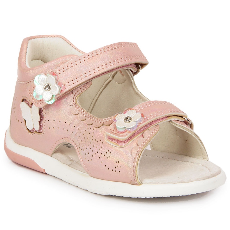 Girls' sandals with velcro light pink American Club Girls' sandals with velcro light pink American Club