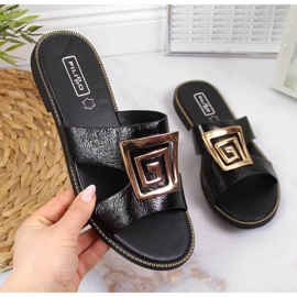 Black women's slippers with ornament black Filippo Black women's slippers with ornament black Filippo