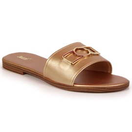Women's slippers with golden Jezzi decoration