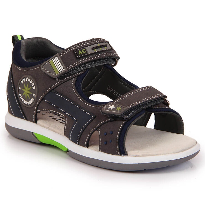 American Club gray velcro sandals for boys grey
