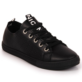 Women's sneakers with eco leather black Filippo Women's sneakers with eco leather black Filippo