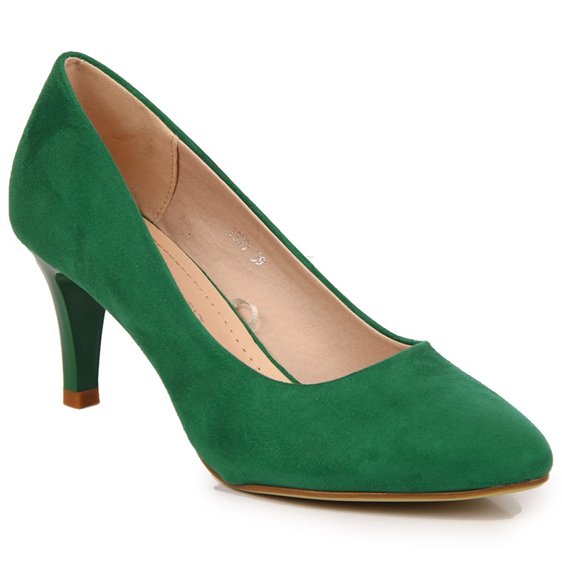 Pumps on a suede green Sergio Leone stiletto