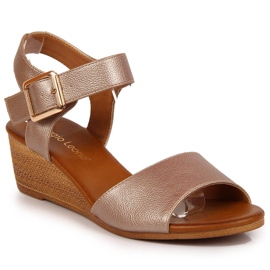 Sergio Leone women's beige wedge sandals