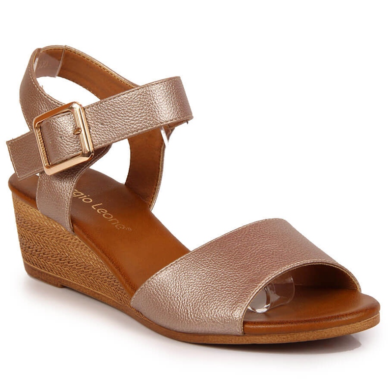 Sergio Leone women's beige wedge sandals