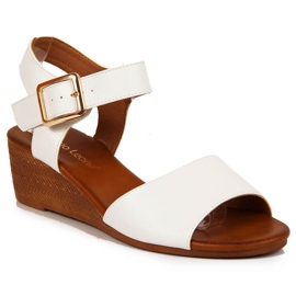 Women's sandals on a wedge white Sergio Leone