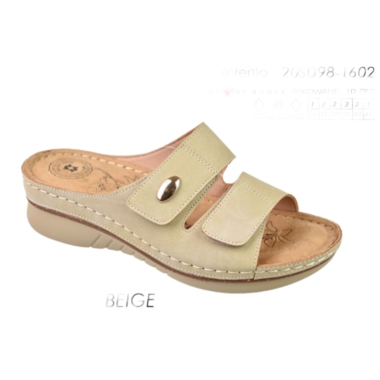 Jezzi Velcro Slippers Evento 20SD98-1602 Beige