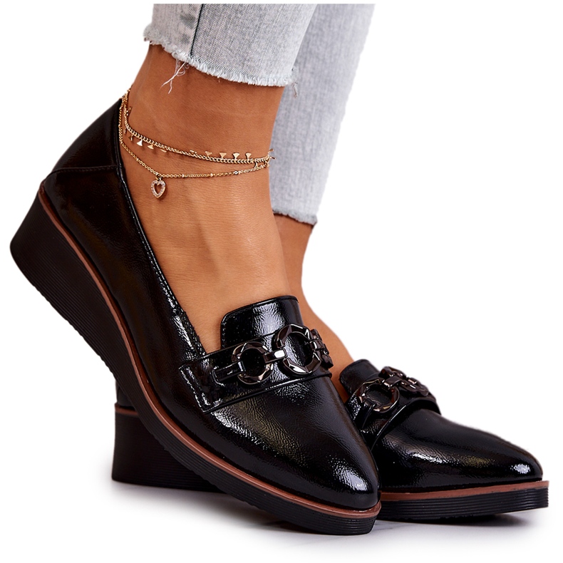 Vinceza Patent Leather Wedge Shoes Black Melodies Vinceza Patent Leather Wedge Shoes Black Melodies