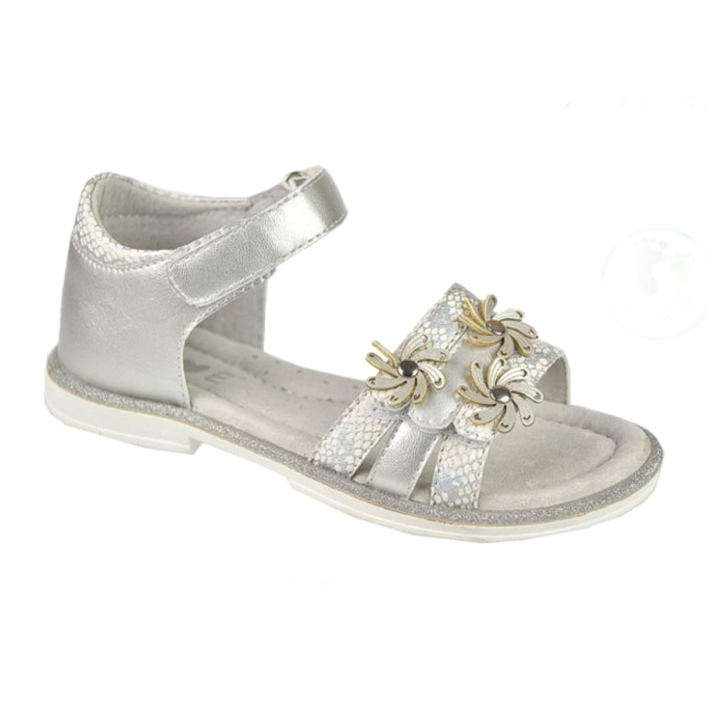Evento Girls' sandals with flowers 22z23-4792 silver Evento Girls' sandals with flowers 22z23-4792 silver