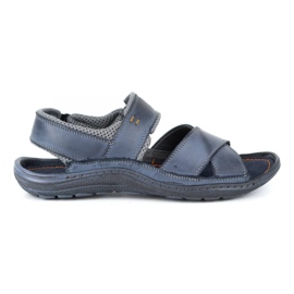 Olivier Men's leather sandals 336GT navy blue Olivier Men's leather sandals 336GT navy blue