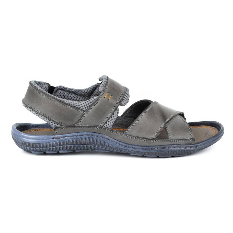 Olivier Gray men's leather sandals 336GT grey