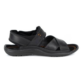 Olivier Black men's leather sandals 336GT Olivier Black men's leather sandals 336GT