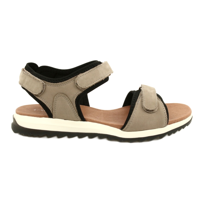 Comfortable sports sandals Caprice 28711-28 334 Taupe Nubuc beige black
