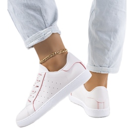 Koho red and white sports shoes