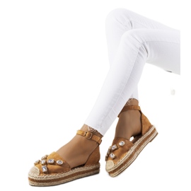 Brown espadrilles with Taimi cubic zirconia Brown espadrilles with Taimi cubic zirconia