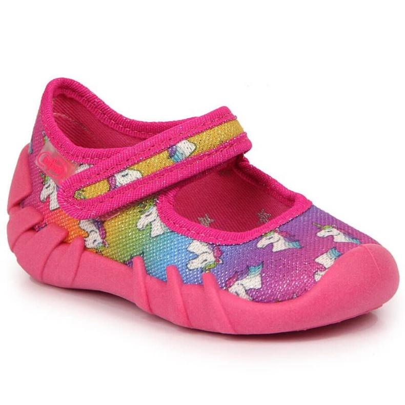 Pink Velcro ballerina slippers Jr. Befado
