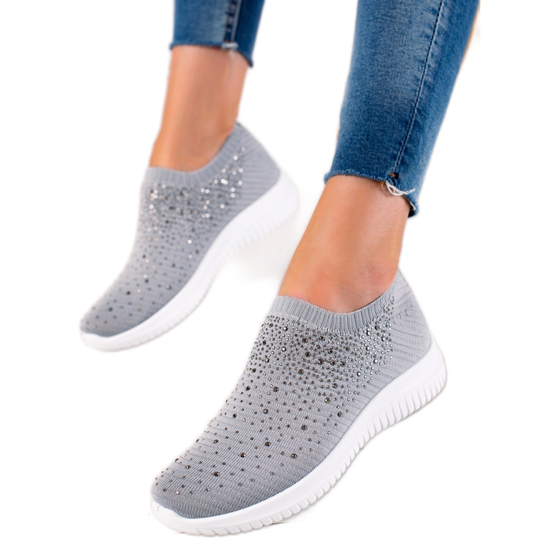 W. Potocki Sneakers With Potocki Crystals grey