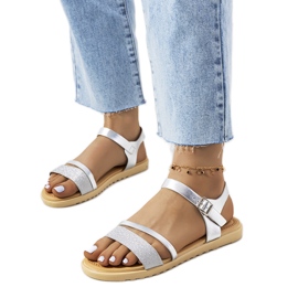 Silver shiny Indiana sandals