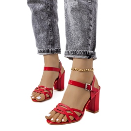 Red sandals on a Dolling post Red sandals on a Dolling post