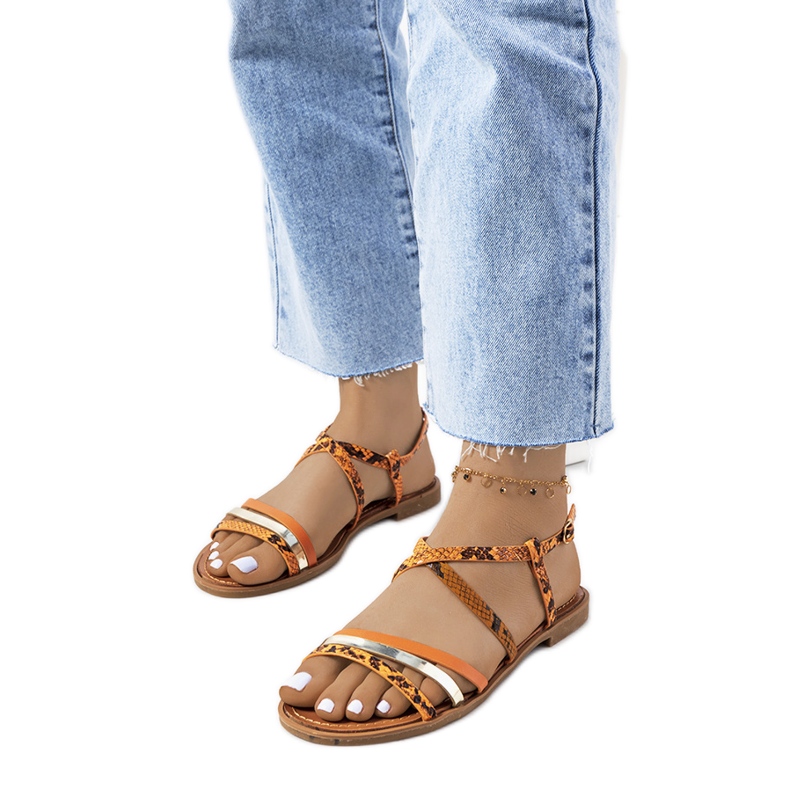 Reeta women's orange sandals
