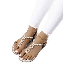Pearl tassel toe ring flat heel shoes deals