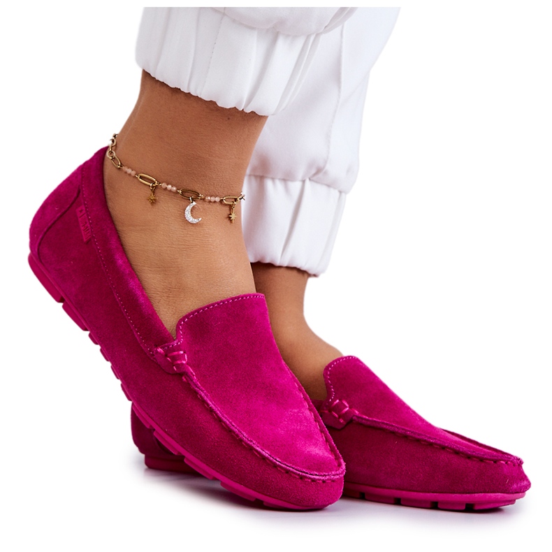 Women's Suede Loafers Big Star JJ274656 Fuchsia pink