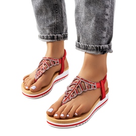 Red sandals on the Ahola platform Red sandals on the Ahola platform