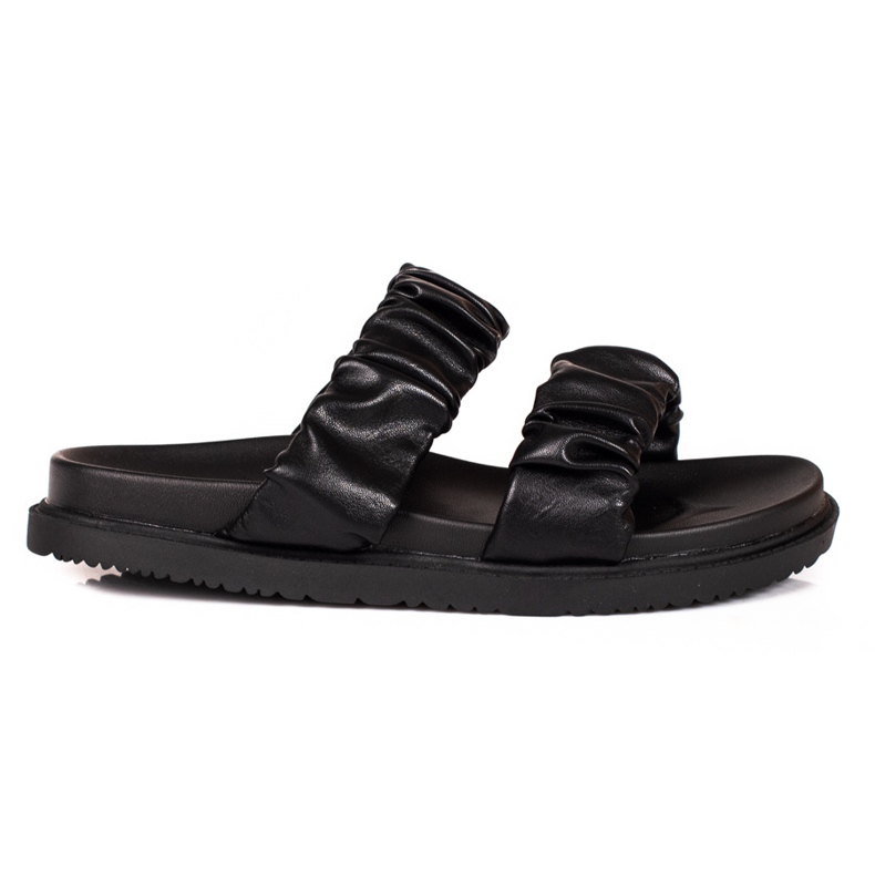 J. Star Black slippers with stripes